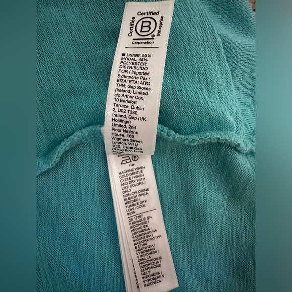 👚 Athleta Cotton V-Neck Short Sleeve Top - Turquoise, Size XL 🌟 - Picture 5 of 7